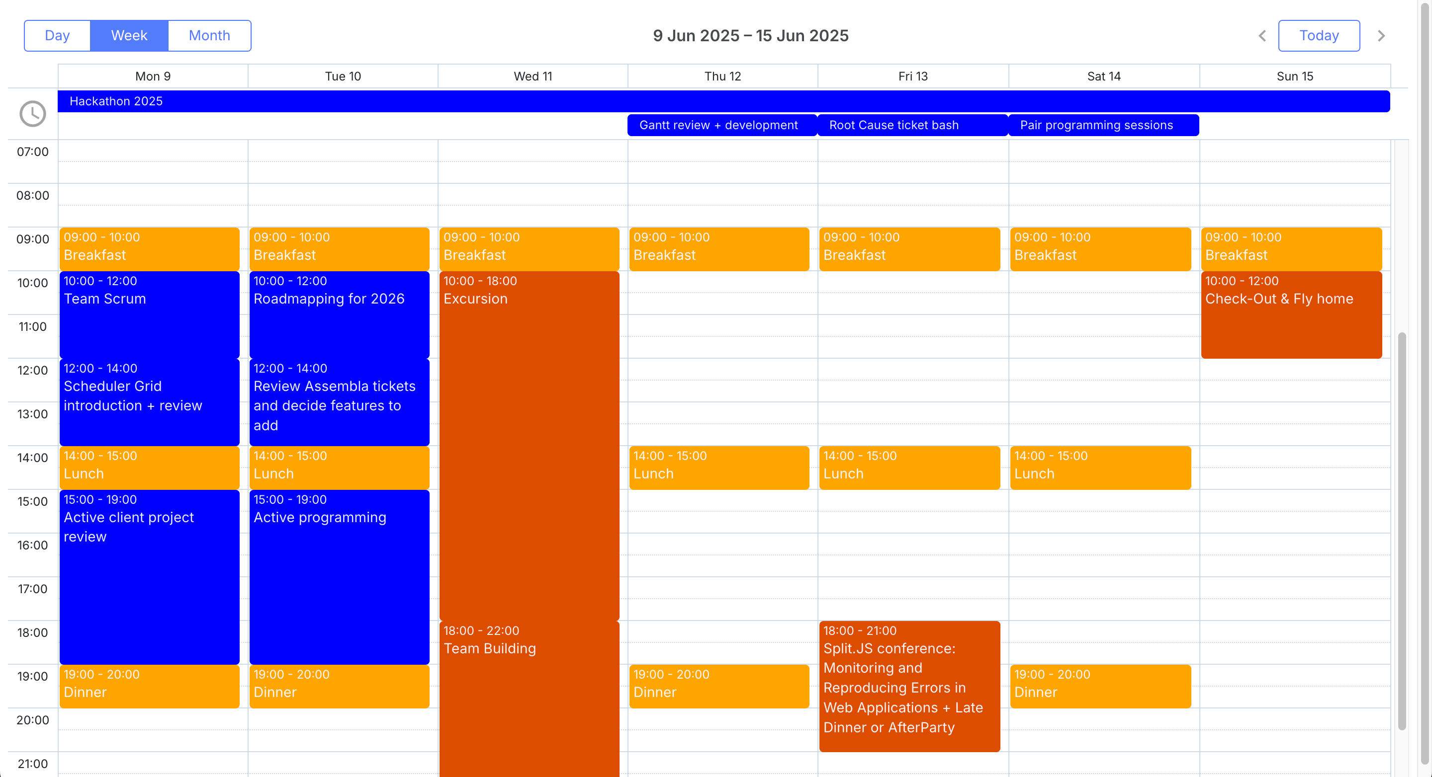 DHTMLX Scheduler
