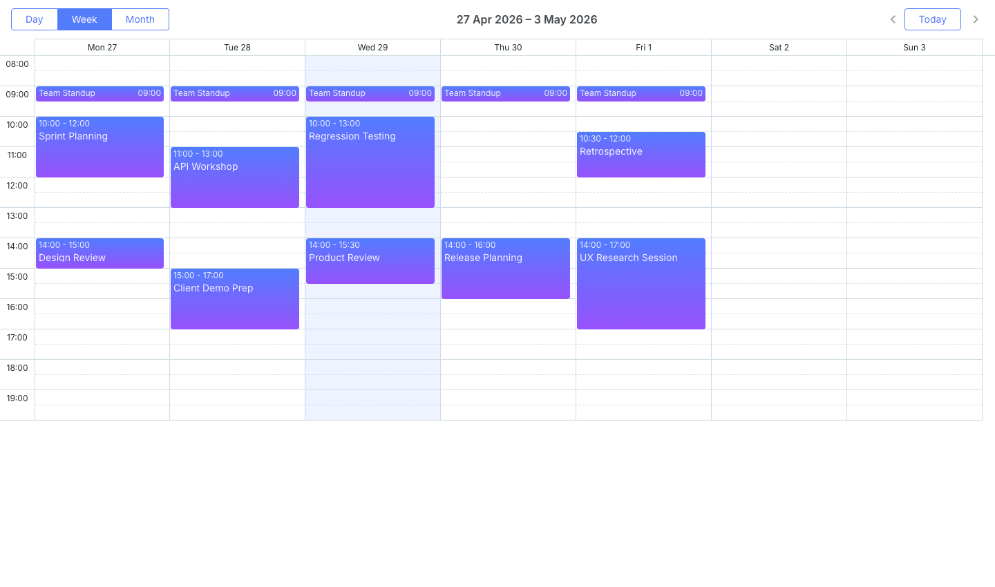 DHTMLX Scheduler timeline view with resource rows