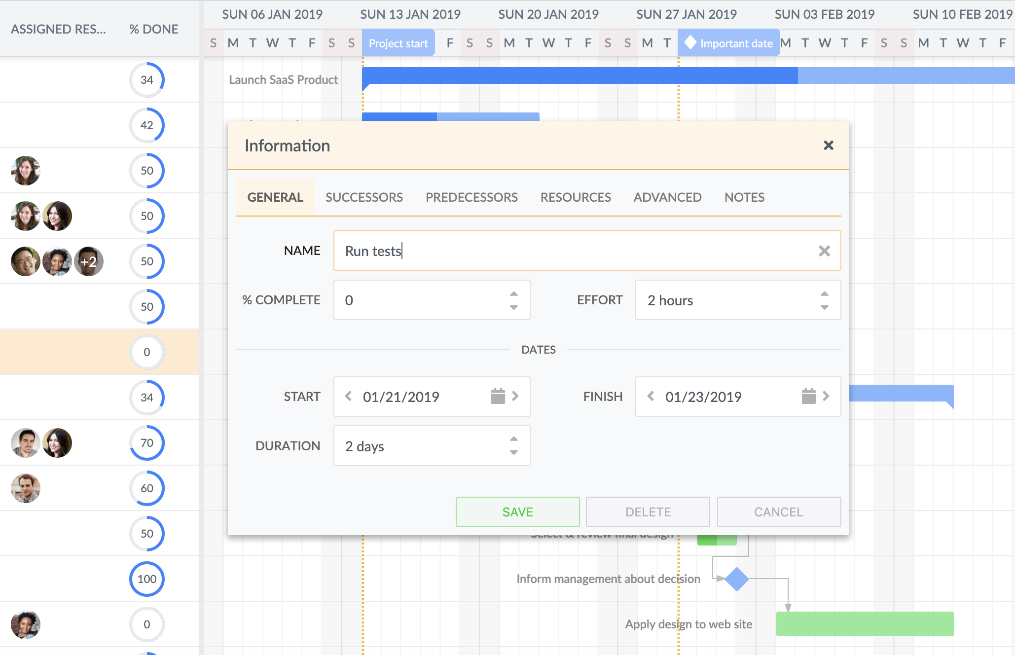 React Gantt has tons of features